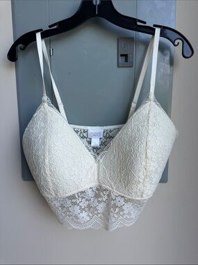 BKK CHANCE white lace bralette women’s size XL